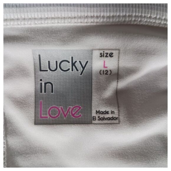 Lucky In Love Skort L Womens White Athletic Tennis 88% Polyester 12% Lycra Solid - Picture 4 of 5